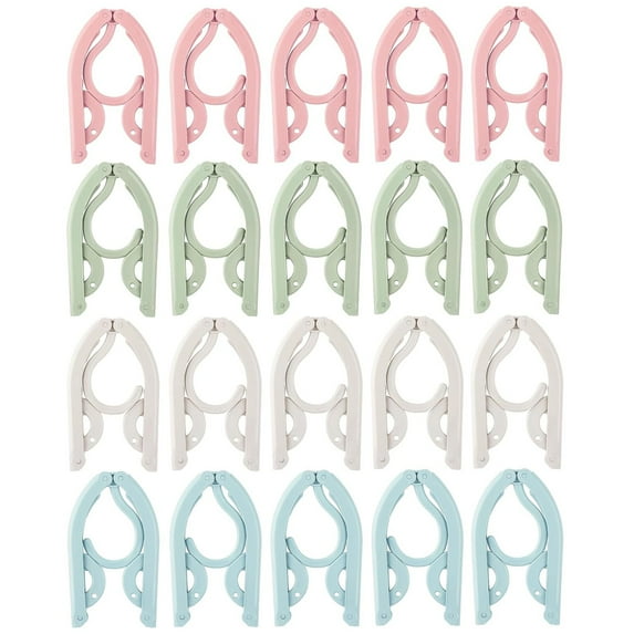 D-buy 20 Pcs Plastic Travel Hangers Foldable, Portable Folding Clothes Hangers for Traveling Collapsible Hangers, Travel Drying Rack Traveling Accessories Portable Hangers for Travel Essentials Women