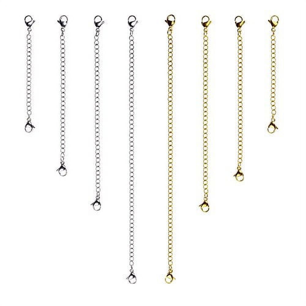 Ymiko 8 Pcs Necklace Extender Stainless Steel Gold Silver Necklace