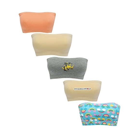 D'chica Girls Bandeau Tube Bras Non Padded Soft, Comfortable & Stretchable Bra for Teens 16-18 Years