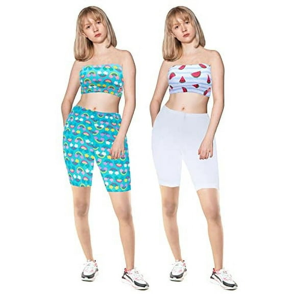 D'chica Girls Cycling Shorts and Crop Training Bras Set Athleisure Wear for Teenagers 14-16 Years