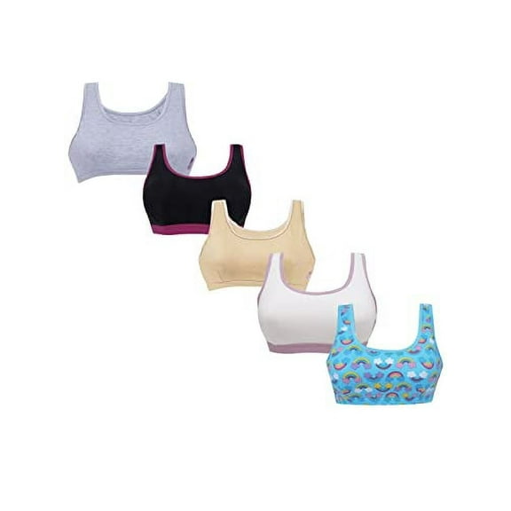 D'chica Training Sports Bra Wide Strap, Non Padded, Regular Fit Athleisure Bras for 10-12 Years