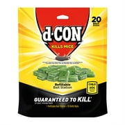 D-con Refillable Mouse Poison Bait Station, 20 Bait Refills