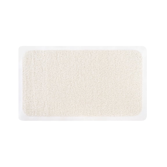 Décor Living Non-Slip Loofah Bath Mat Shower Mat with Suction Cups, Quick-Draining PVC Textured Bath Mat for Bathroom, Beige