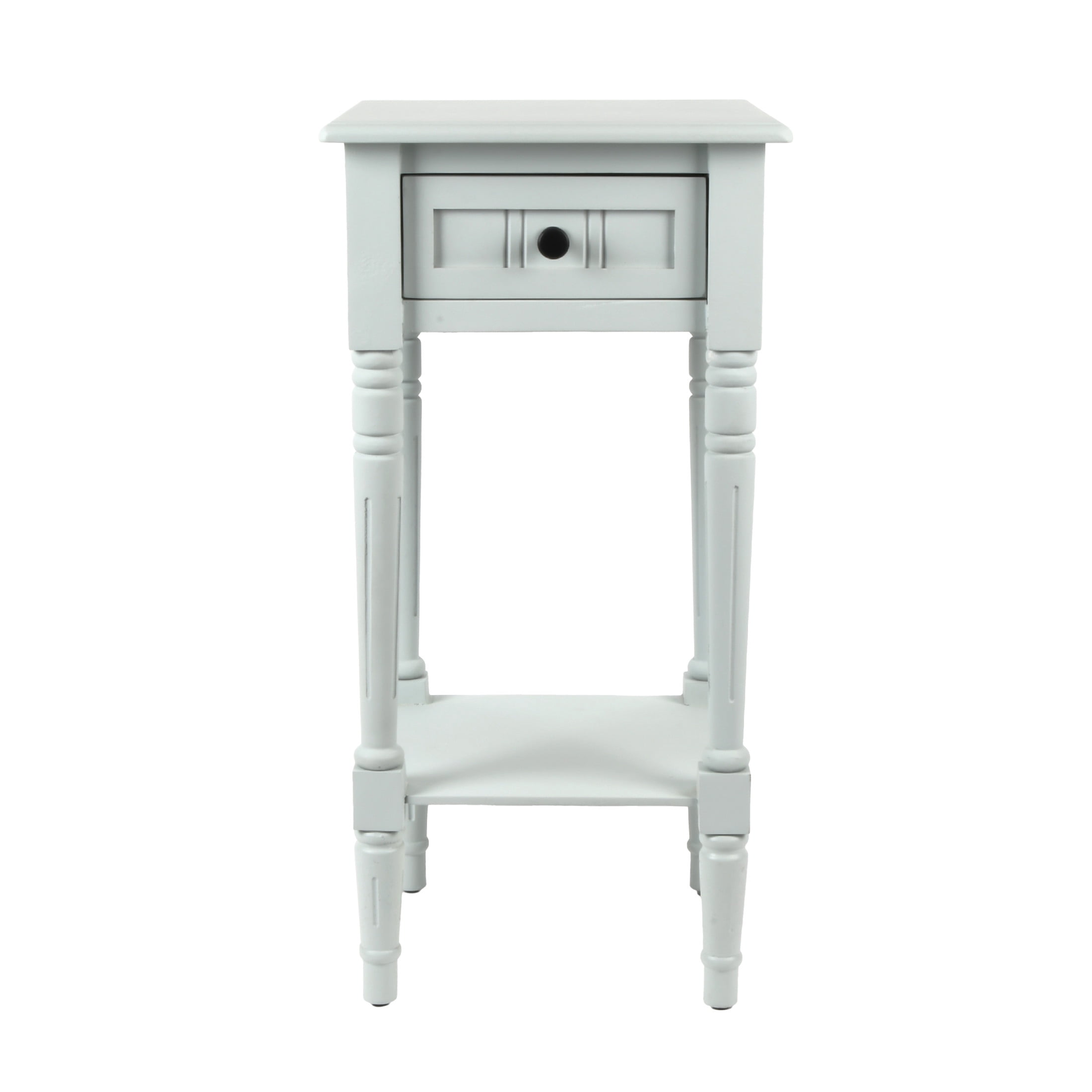 Decor Therapy Ice Blue Traditional Style Accent Table with Storage, Sturdy Narrow End Table, 28" x 14" x 14"