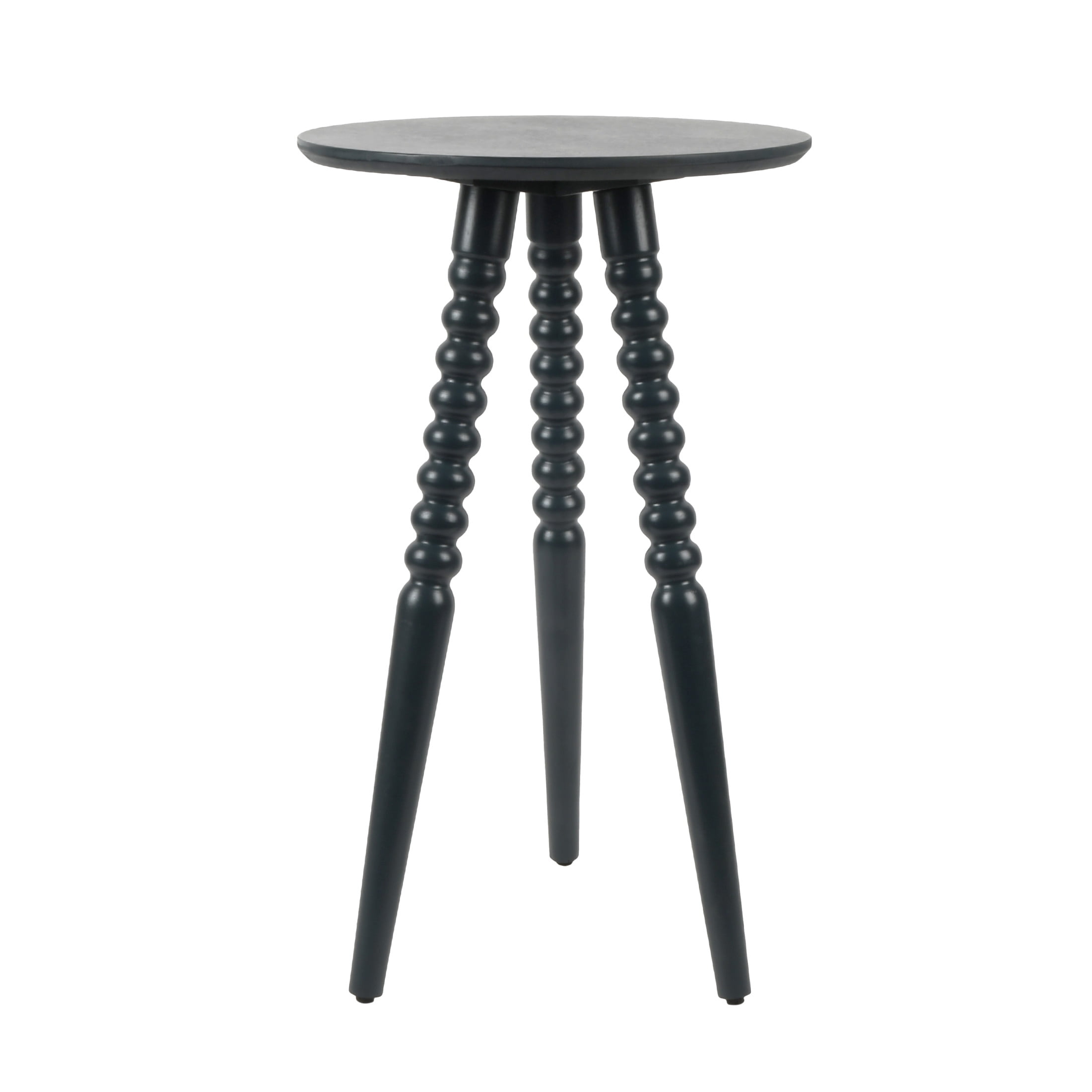 Décor Therapy Silverwood Allison Compact Round Accent Table with Turned Legs, Navy