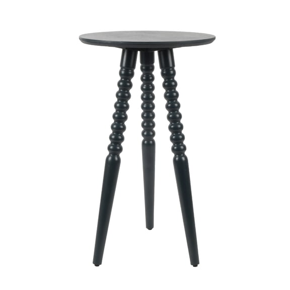 Dcor Therapy Silverwood Allison Compact Round Accent Table with Turned Legs, Navy