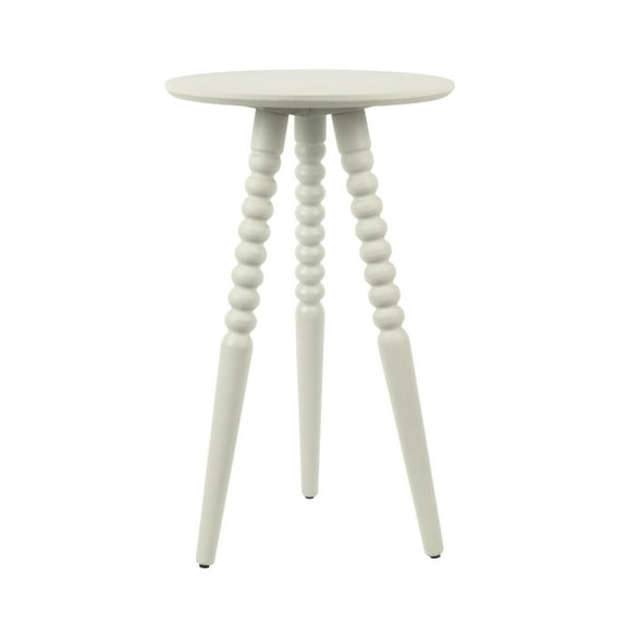 Décor Therapy Silverwood Allison Compact Round Accent Table with Turned Legs, Sea Glass