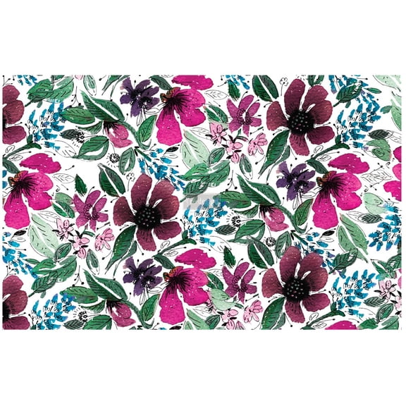 Dcoupage Dcor Tissue Paper Watercolor Flora 2 sheets (19" x 30")