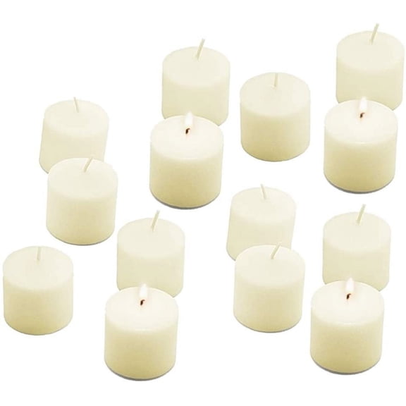D'light Online 10 hour Unscented Votive Candle Ivory 12 Pack