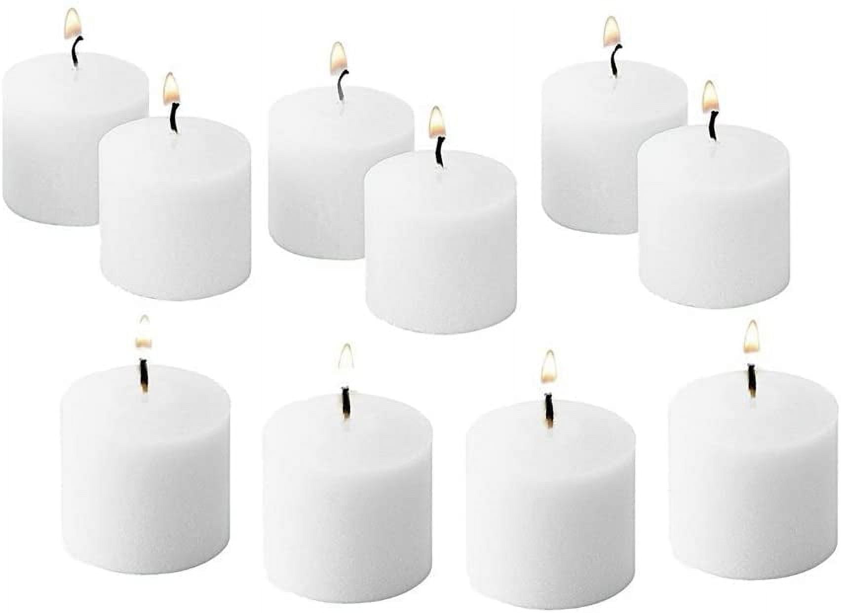 7 hr Bulk Tealight Candles White Unscented Smokeless Wedding Extended Burn  time 7 Hour White Votive Tea Lights Home & Holiday Decorations Set of 100 -  D'light Online Inc