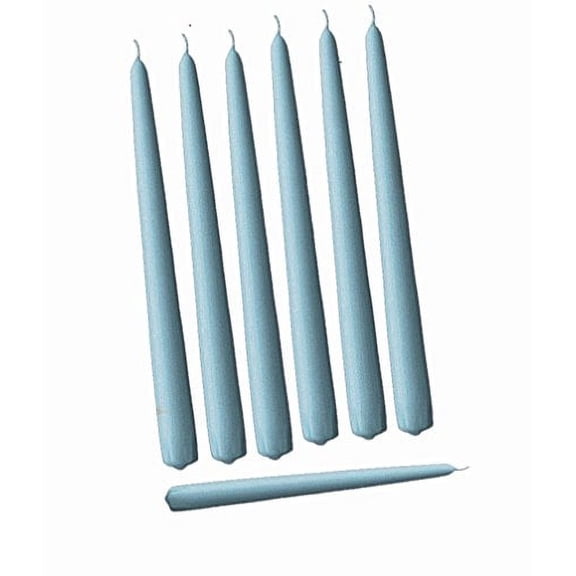 D'light Online Elegant Individually Cello Wrapped Set of 12 Slate Blue 10 Inch Taper Candles