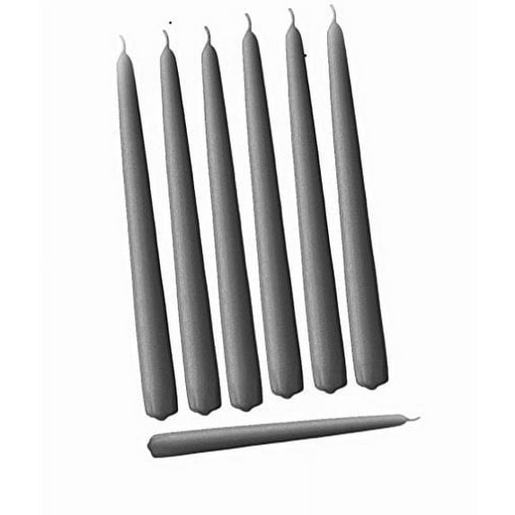 D'light Online Elegant Taper Candles Dripless and Smokeless Set of 144 Individually Wrapped 12 Inch Slate Grey