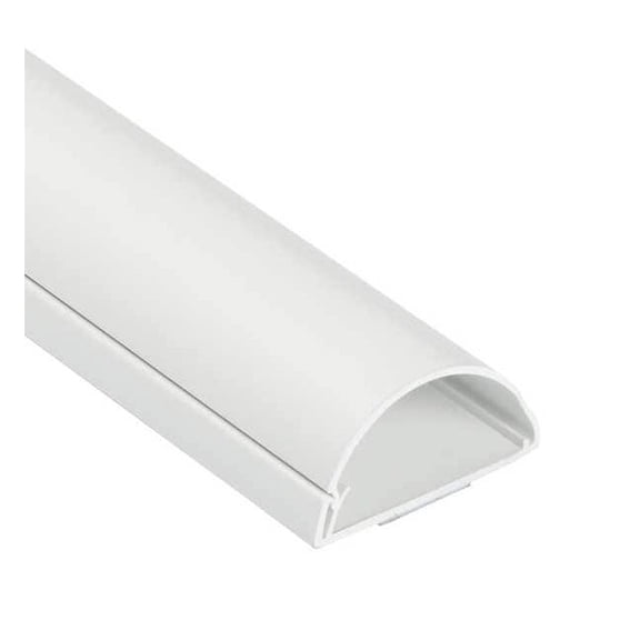 D-line Decorative Desk Cord Cover, 60" X 2" X 1" Cover, White