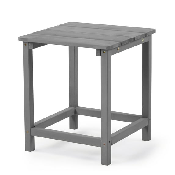 D-road Adirondack Side Table, Cedar Wood Squire Patio Table Coffee Table, Gray