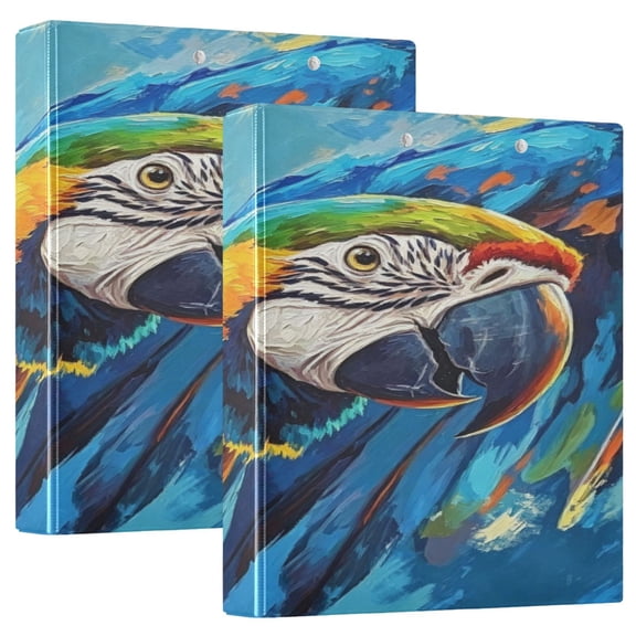 D-shaped Binder with 3 Ring - PVC Waterproof 1.5 in Binder with Clear Pocket, Bird Pattern ,1 pack