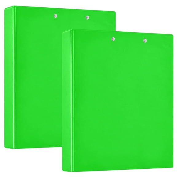 D-shaped Binder with 3 Ring - PVC Waterproof 1.5 in Binder with Clear Pocket, Bright Emerald Green ,1 pack