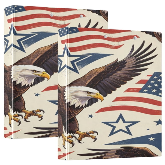 D-shaped Binder with 3 Ring - PVC Waterproof 1.5 in Binder with Clear Pocket, Eagle-flag ，1 pack