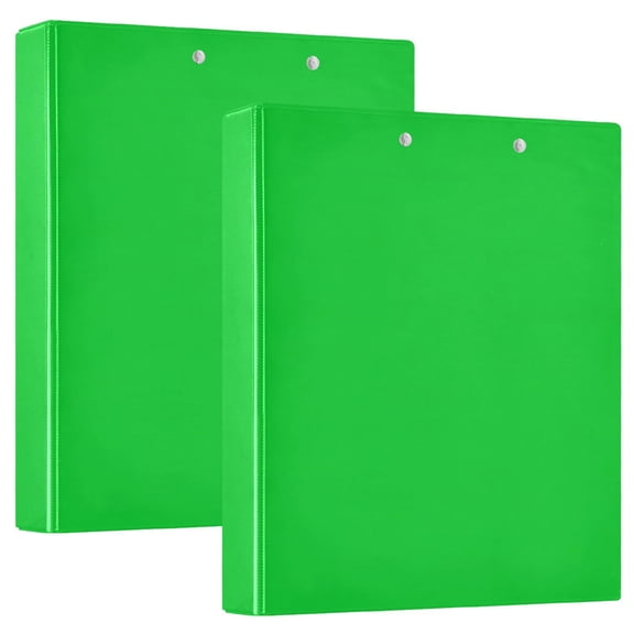 D-shaped Binder with 3 Ring - PVC Waterproof 1.5 in Binder with Clear Pocket, Green Without Any Text ，1 pack