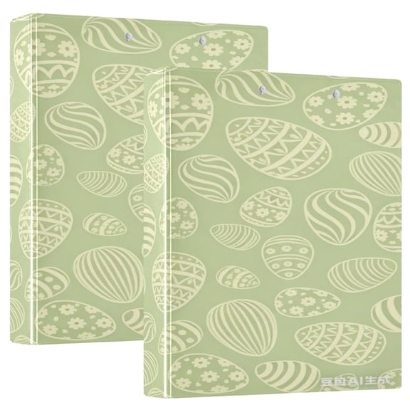 D-shaped Binder with 3 Ring - PVC Waterproof 1.5 Inch Binder with Clear Pocket, Light Green Easter Egg ,1 pack