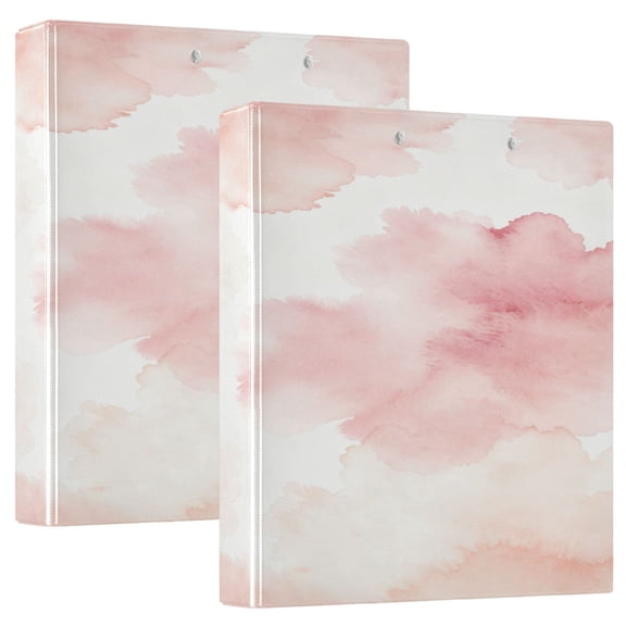 D-shaped Binder with 3 Ring - PVC Waterproof 1.5 in Binder with Clear Pocket, Pink-shading ,1 pack