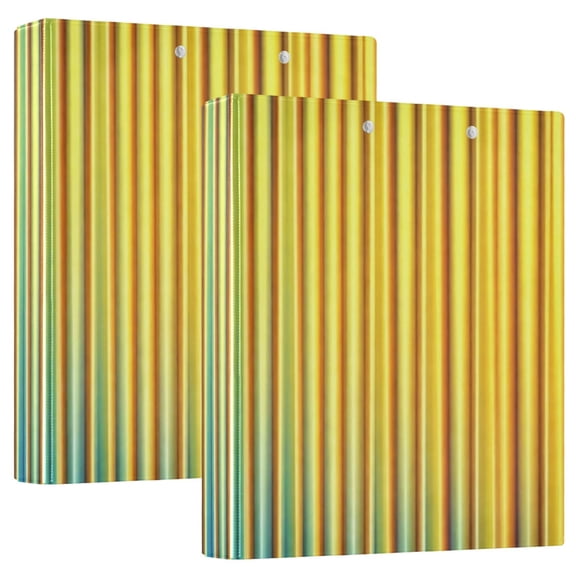 D-shaped Binder with 3 Ring - PVC Waterproof 1.5 in Binder with Clear Pocket, Rainbow Gradient Stripes ,1 pack