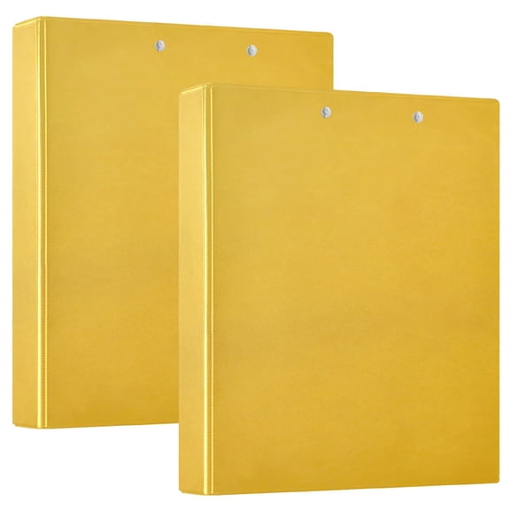 D-shaped Binder with 3 Ring - PVC Waterproof 1.5 in Binder with Clear Pocket, Yellow ,1 pack