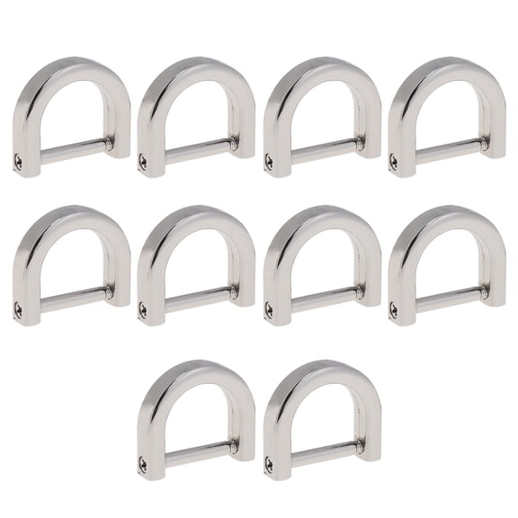 STRANDCHIC Silver Zinc Alloy D Shape Rings 10PCS for Handbag Purse Hardware DIY Projects
