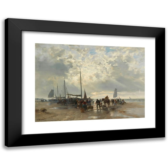 Désiré Thomassin 24x18 Black Modern Framed Museum Art Print Titled - Home from Fischer (1916)