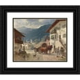 thumbnail image 1 of Désiré Thomassin 24x20 Black Ornate Framed Double Matted Museum Art Print Titled: Rest in Front of the Inn, 1 of 5