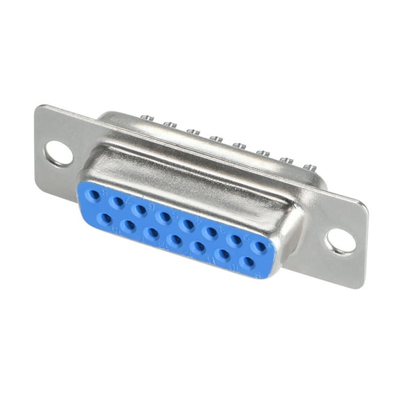D-sub Connector Female Socket 15-pin 2-row Port Terminal Blue 10pcs