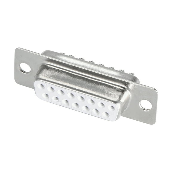 D-sub Connector Female Socket 15-pin 2-row Port Terminal Breakout White 1pc