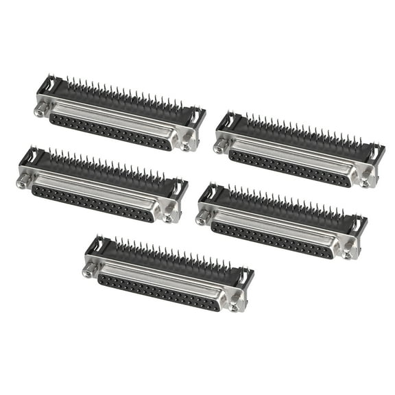 D-sub Connector Female Socket 37-pin 2-row Right Angle Black 5pcs