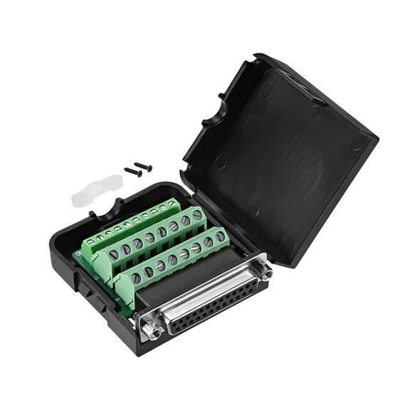 D-sub DB25 Breakout Board Connector with Case 2 Row Female Port Solderless Terminal Block Adapter with Positioning Nuts