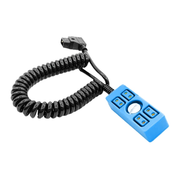 D-tap 1 Male to 4 Female B-type Camera Distributor Cable Cord Power Supply Splitter 1 to 4 Spring Coiled Wire