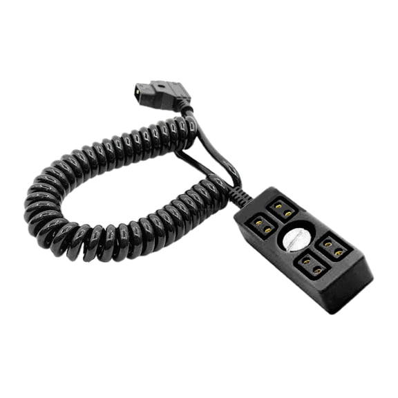D-tap 1 Male to 4 Female B-type Camera Distributor Cable Cord Power Supply Splitter 1 to 4 Spring Coiled Wire