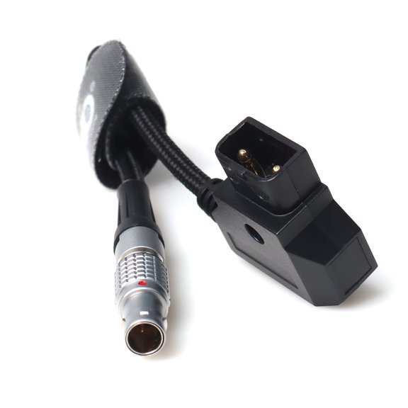 D-tap to 0B 2p Coiled Cable Nylon Power Cable Red for Cameras
