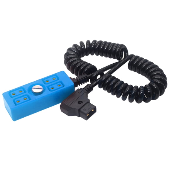 D-tap to 4port D-tap b-type Splitter Cable Adapter Coiled Cord for Camera Power