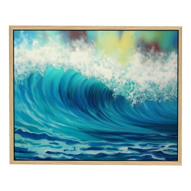 D03GENHSY Abstract Tsunami Waves Beach Tide Canvas Wall Art, Design
