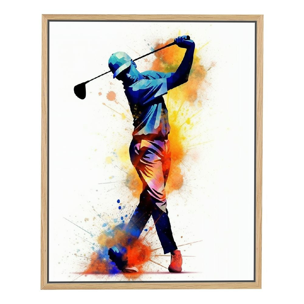 D03GENHSY Golf Watercolor Wall Art Golf Sports Golfers Canvas Painting