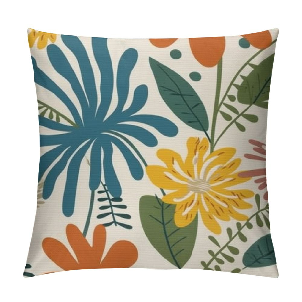 D03GENHSY Summer Palm Leaf Throw Pillow Covers,Hawaiian Monstera Leaf