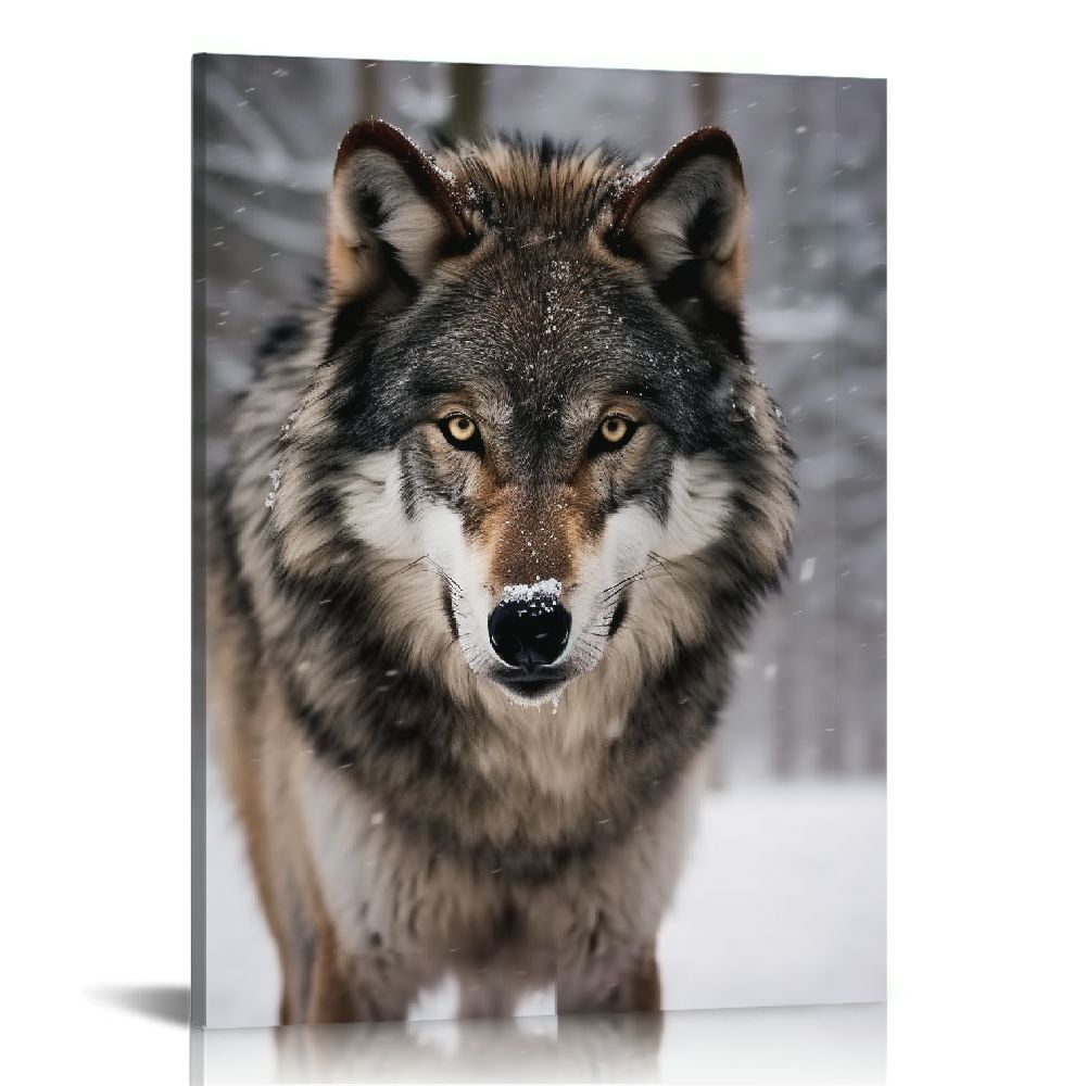 D03GENHSY Wolf Wall Art Canvas Framed Motivational Quotes Wolf