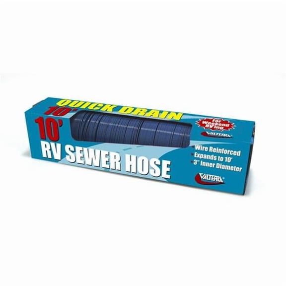 D040045 10 Ft. Quick Drain Sewer Hose, Blue