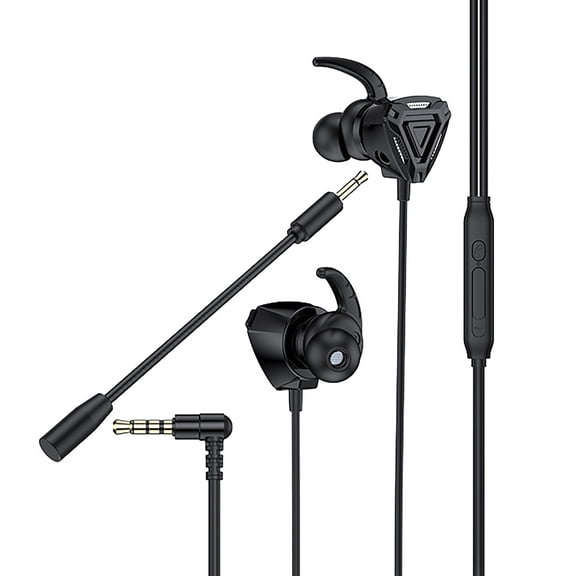 D08 Stereo Gaming Headset with Remote Earhook In-Ear Microphone for Immersive Audio Experience