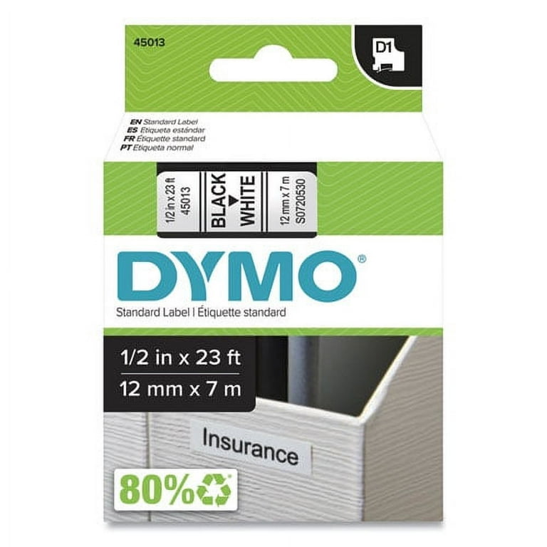 D1 High-Performance Polyester Removable Label Tape, 0.5 D1 High-Performance Polyester Removable Label Tape, 0.5