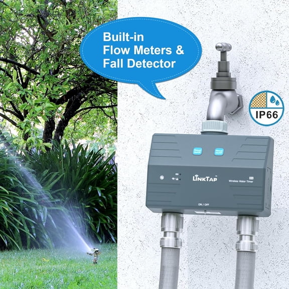 D1 Smart Sprinkler Timer | 2-Outlet Water Controller for Garden Hose with Weather Adaptive & App Control