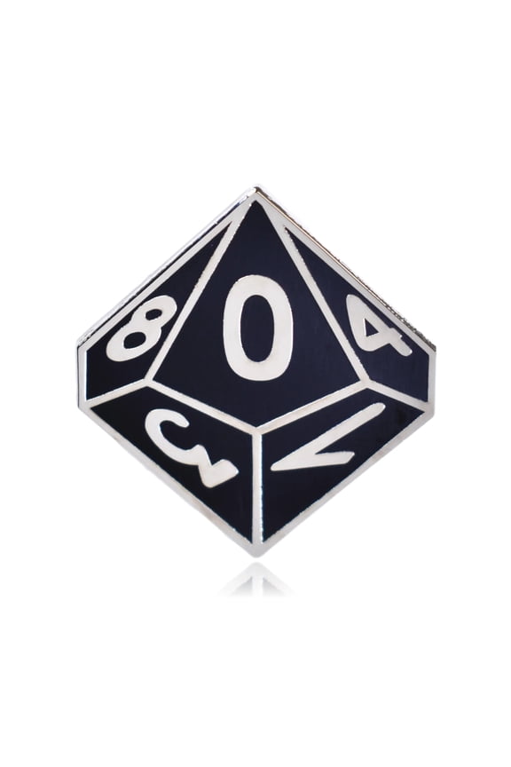 D10 Ten-Sided Die Hard Enamel Lapel Pin