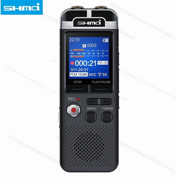 D100 16GB Professional Dictaphone Voice-Activated Mini Digital Sound Audio Recorder Pen PCM Recording Dual Mic Denoise HIFI MP3 Player USB Voice Record