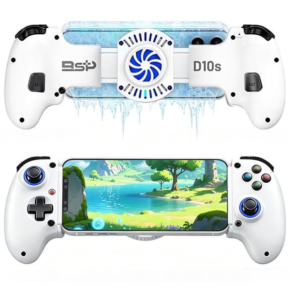 D10S BT Mobile Gaming Controller with 16W Cooling Fan, Hall Sticks & Triggers, for Switch, PC, P4