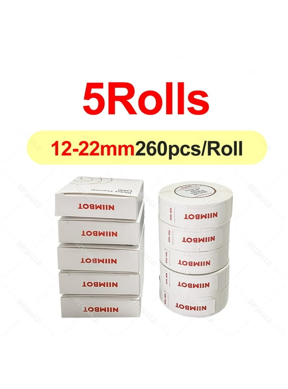 D11 D110 D101 Label Printer Sticker Waterproof Anti-Oil Price Tape Scratch-Resistant Label Maker Adhesive Paper Rolls 5Rolls 12x22mm
