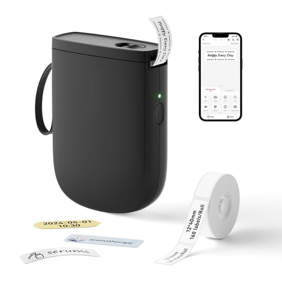 D11 Version Label Maker Machine With Tape 300dpi Printer Portable Thermal Sticker For Organizing Home Office School Black